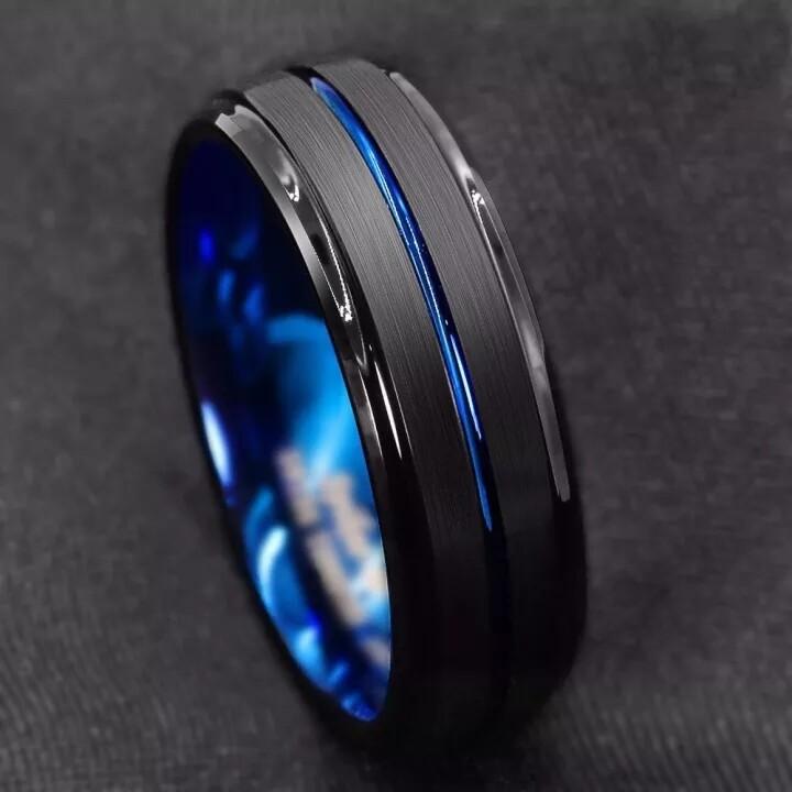 8MM Titan Stahl Ring Männer Frauen Edelstahl Ring Mode Männer Frauen Nut Ringe Draht Zeichnung Ring Schmuck Zubehör geschenke 11