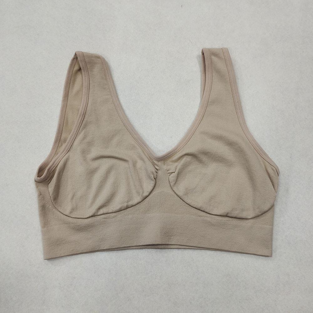 Damen-Sport-BH ohne Polster, Schlaf-Büstenhalter, Unterwäsche, Schlaf, Yoga, Sport-BH, Weste, Übergröße, Oberteil ohne Schwammeinlage, Bralette 3XL champagner