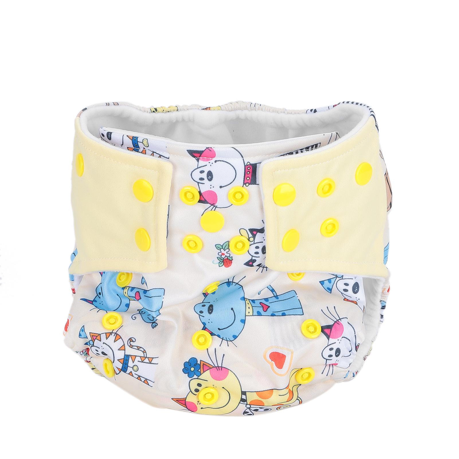 Cartoonmuster Säuglingswindel Windel Waschbar Wiederverwendbar Auslaufsicher Babywindel(Katze )