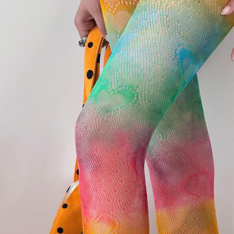 Y2k Mode Gotisch Ausgeschnitten Sexy Strumpfhose Damen 2026 Sommer Bunt Netz Hot Girls JK Strumpfhose Hohe Elastizität Hipster Strumpf S
