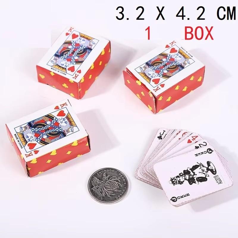 Mini Spielkarten Poker Spaßkarten Student Stressabbau Brettspiele Kleines Spielzeug Lässig Fingerspitzen-Poker Spielen Leicht zu Tragen OneSize red