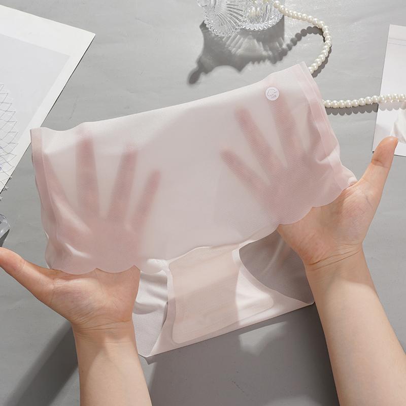 Nahtlose Unterwäsche aus Eisseide für Damen, Hipster, No Show, unsichtbare Höschen, Eisseide, Stretch-Unterwäsche, Bikini-Unterwäsche, Panty Briefs XL rosa