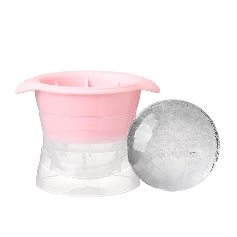 Große Größe Ice Ball Mold Runde Ice Cube Maker Silikon Eis Form Whisky Eis Tablett rosa