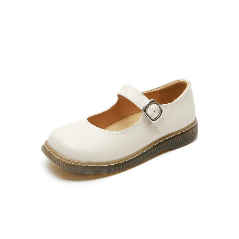 Mode Sommer Dünne Abschnitt 2024 Neue Runde Retro Schuhe Frauen Schuhe Mary Jane Niedrigen Absatz Frauen Schuhe frauen Lolita Stil schuhe Vintage 37 weiß