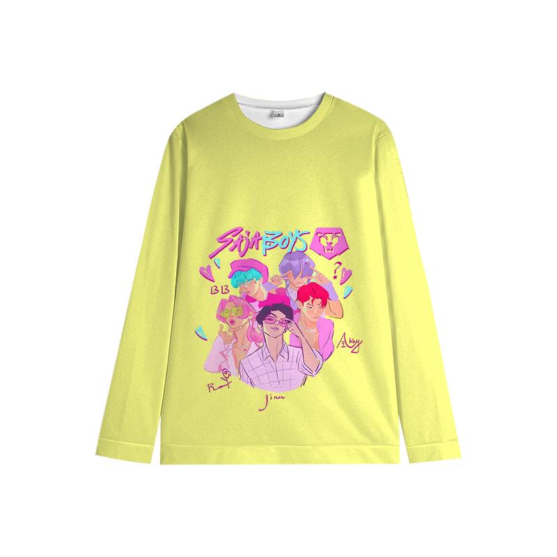 KPop Dämonenjäger Langärmel Huntrix Girl Saja Jungen Kinder Baby Rundhals-Sweatshirt Zoey Rumi Mira Allround-Kinderkleidung 100 bunt