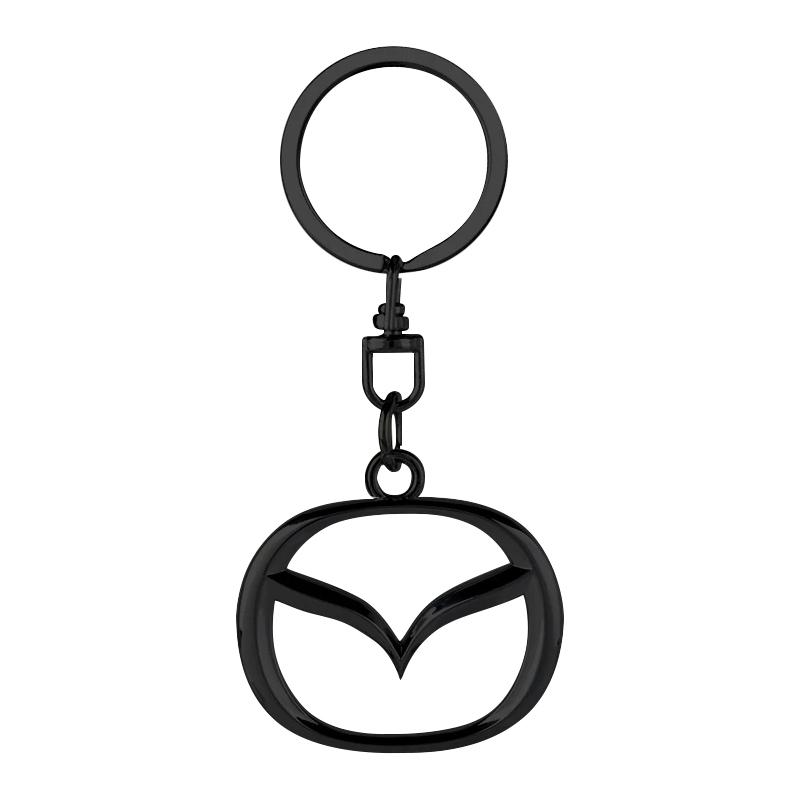 1 Stück 3D Metall Auto Emblem Schlüsselanhänger Zinklegierung Schlüsselanhänger Autozubehör Für Mazda 6 3 CX5 5 2 323 CX7 Demio Atenza Axela MX30 CX30 CX3 CX9 RX8 RX7 schwarz