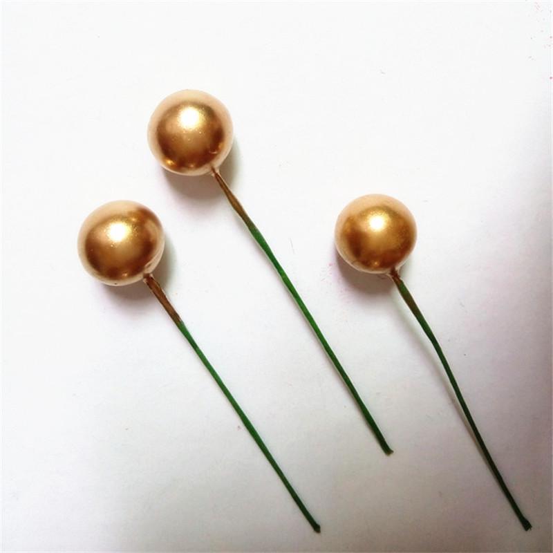 50 Stück Weihnachtsdekoration mit roten Stechpalmenbeeren 50pcs gold