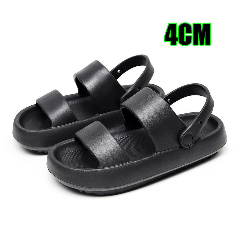 Mode Damen Sommer Strand Plateau Sandalen Grün Weiche Sohle EVA Pantoletten Frau Mode Rutschfest Outdoor Hausschuhe Damen Bequeme Schuhe 42-43 schwarz