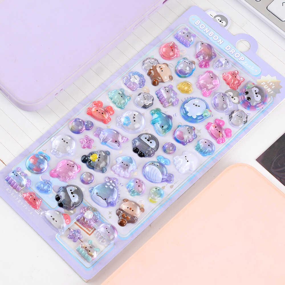 Handy Dekoration 3D Aufkleber DIY Acryl Diamant Patch Lustige Gooka Dekorative Aufkleber licht lila