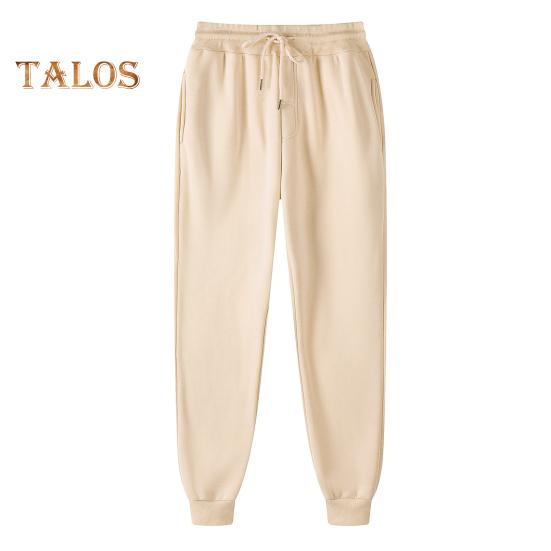 Damen Sporthose mit Kordelzug, elastischer Bund, lockere Jogginghose mit Knöchelband und Taschen, einfarbig, Jogginghose, Laufhose, Freizeithose L khaki