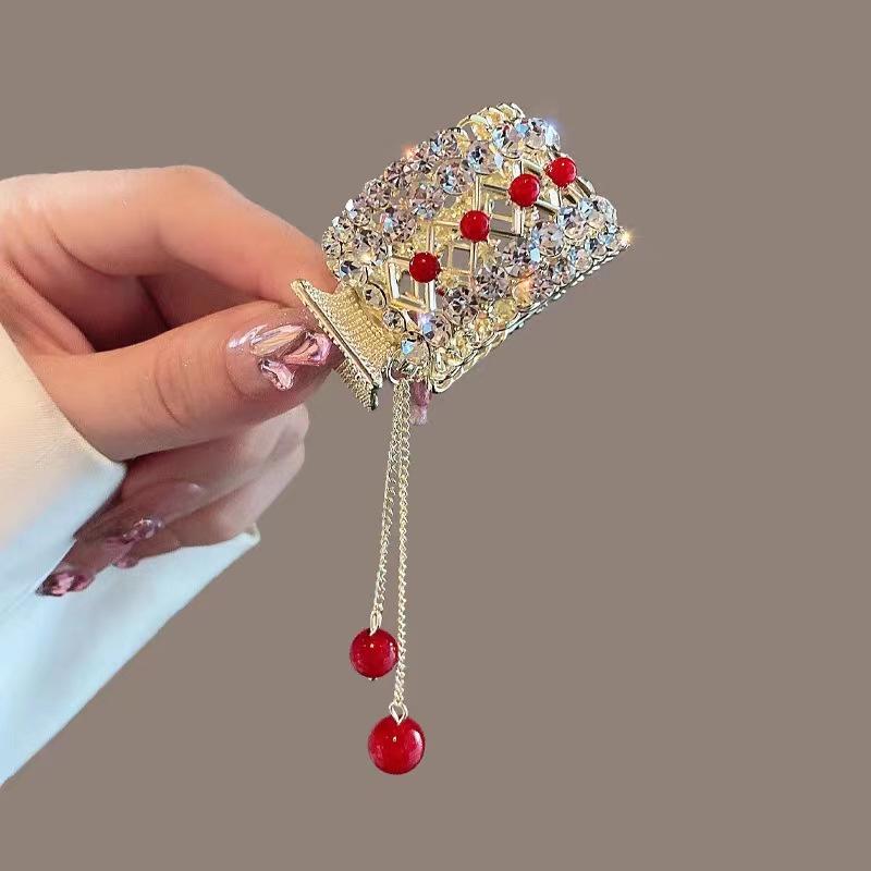 Mode Strass Quaste Perle Haar Krallen Blumen Haar Clip Frauen Barrettes Pferdeschwanz Halter Haarnadeln Haar Zubehör Geschenke A4