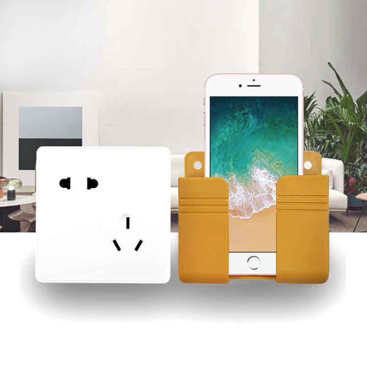 Stanzfreie Halterung Fernbedienung Handy-Aufladung Wandbox Wand-Aufbewahrungsbox Handy-Aufbewahrungsregal without hooks gelb