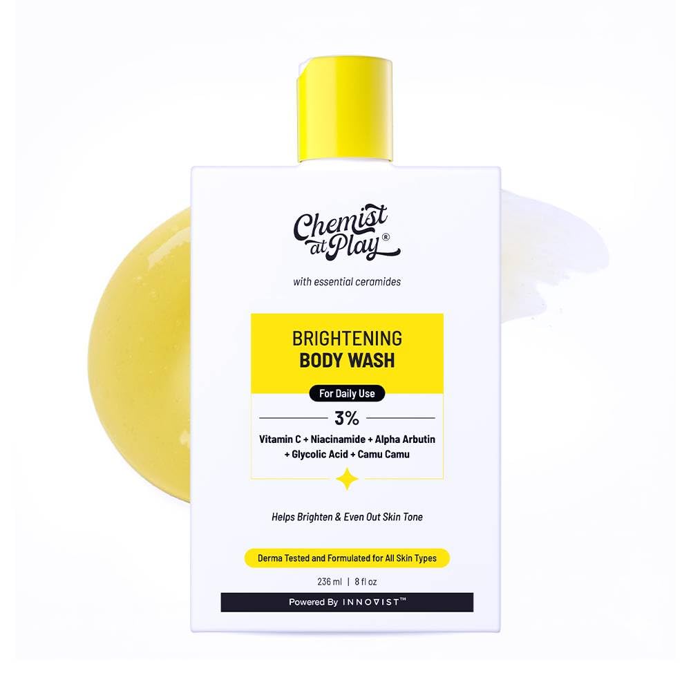 Chemist At Play Aufhellendes Duschgel | Strahlende Haut Vitamin C Duschgel | Damen & Herren | 236ml yellow