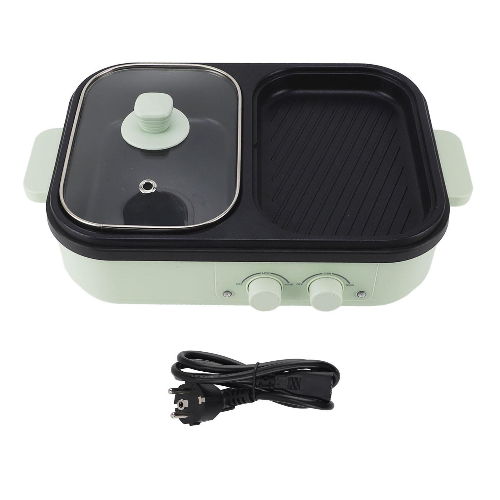 1300W Elektroherd mit Trennwand Antihaft-Doppelseiten Elektro-Hot Pot Braten Kochtopf für EU Plug