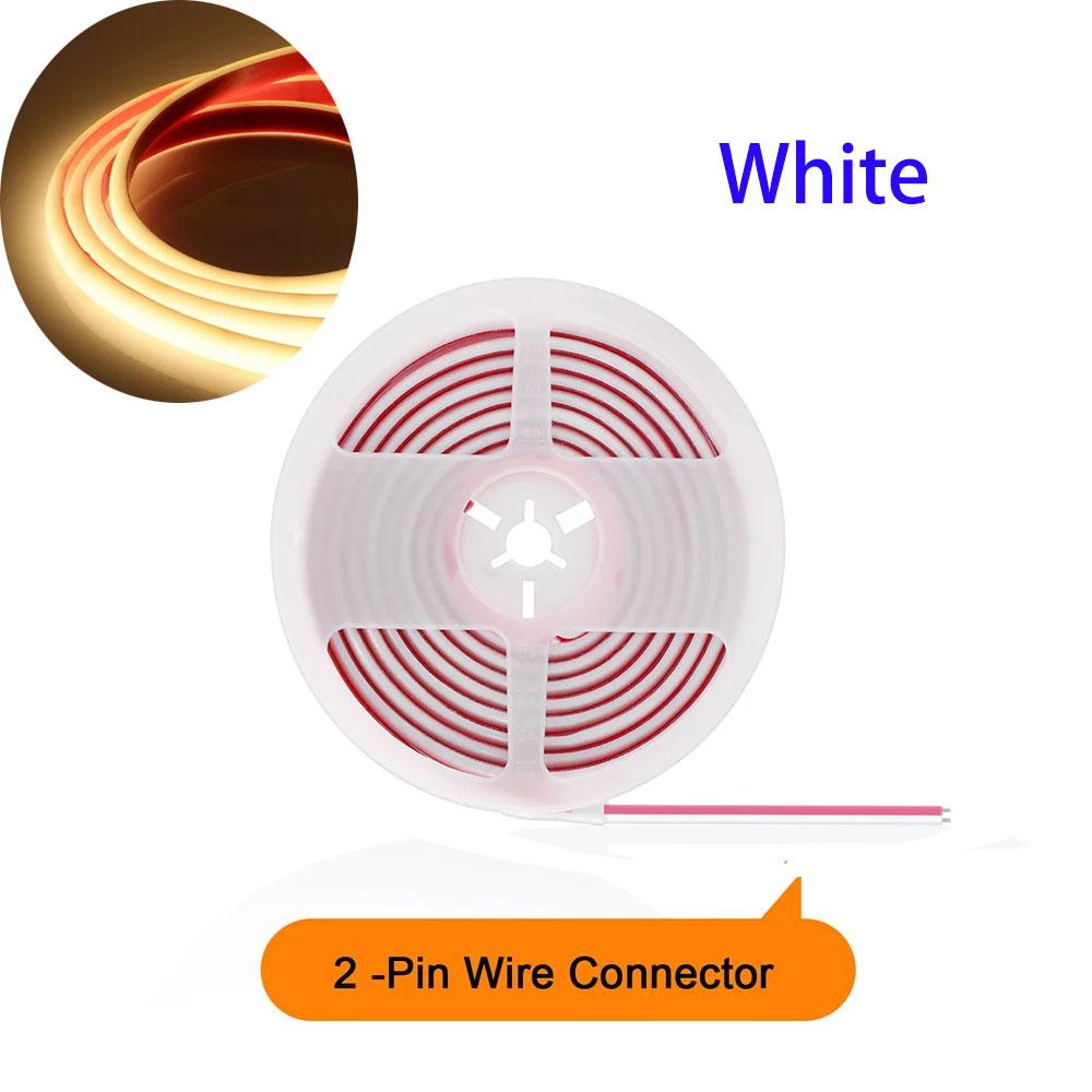 COB LED Streifen Licht IP68 Wasserdicht CRI90 Flexible LED Band DC24V 320LEDs/m Silikon Rohr Hohe Dichte Liner LED streifen lampe (2 Pin Wire) L=0.5M weiß