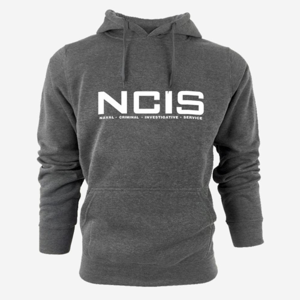Neue Mode Hoodies Herren Sweatshirt NCIS Print Hoodie Herren Pullover Hoodies Herren Sweatshirts Trainingsanzug Herren XL dunkelgrau