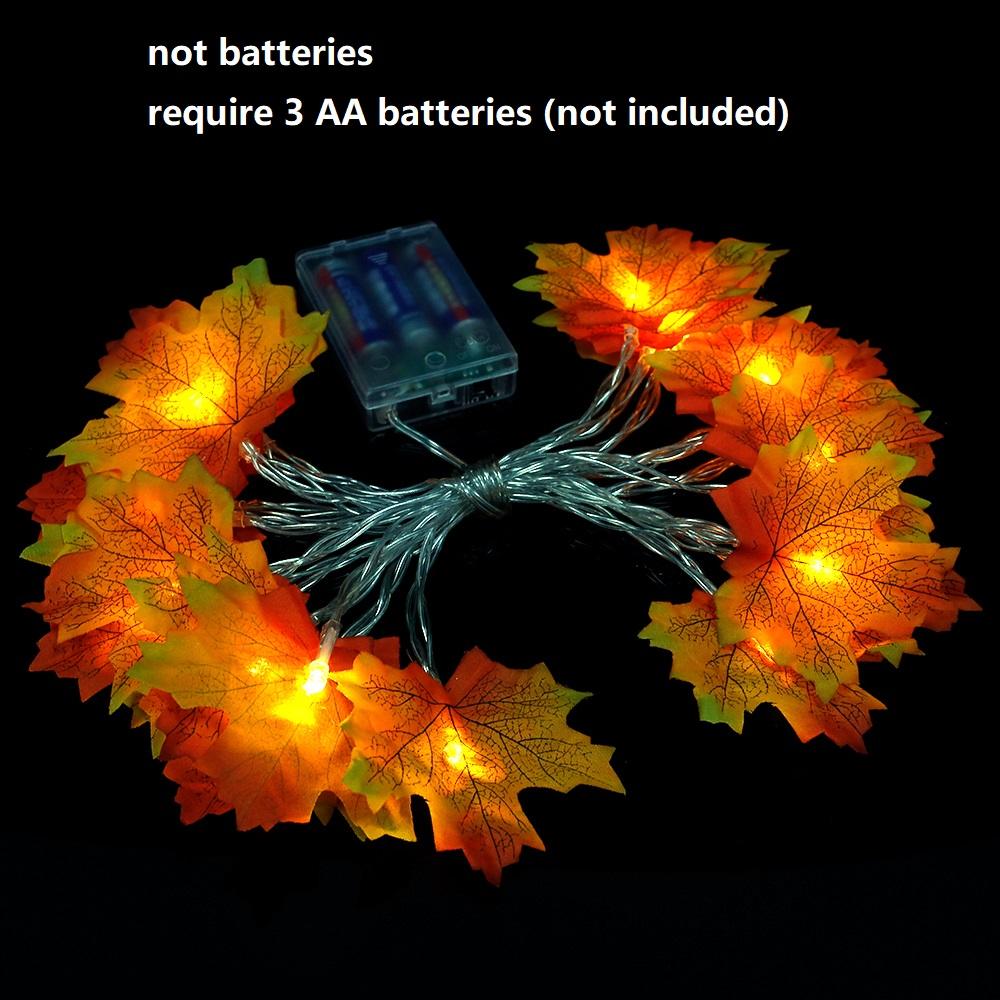 Ahornblätter-Lichterkette, LED-Rattan-Lichterkette, Girlande, Lichterkette für Garten, Hof, Treppentor, Zaun, Schlafzimmer, Fensterdekor 20LED 3M