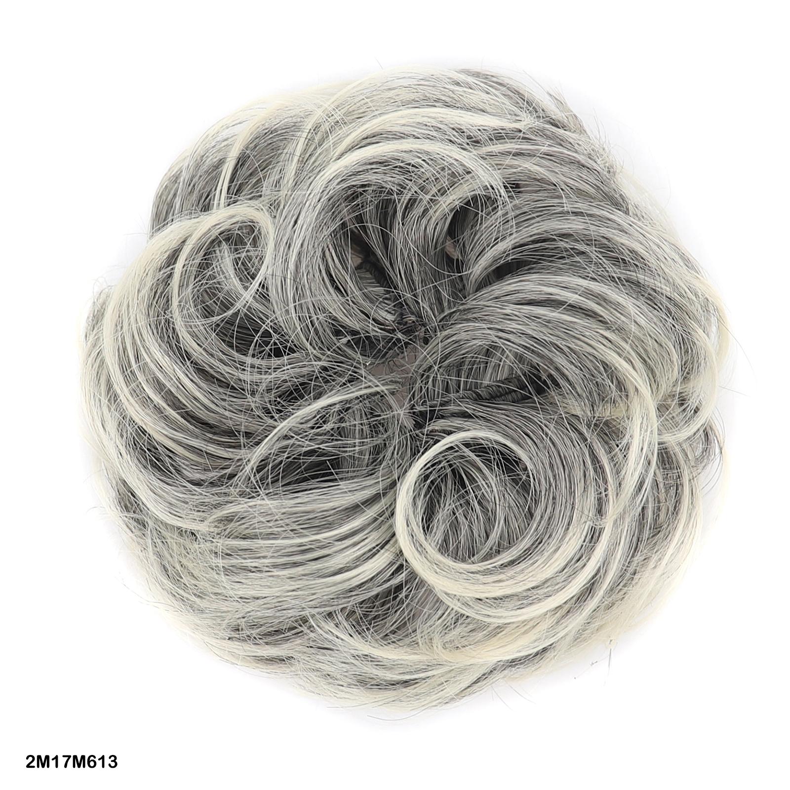 Synthetischer Messy Bun Haarteil Vogelnest-Stil für Damen - Flauschig Wellig Lockig Chignon Verstellbares Design gray