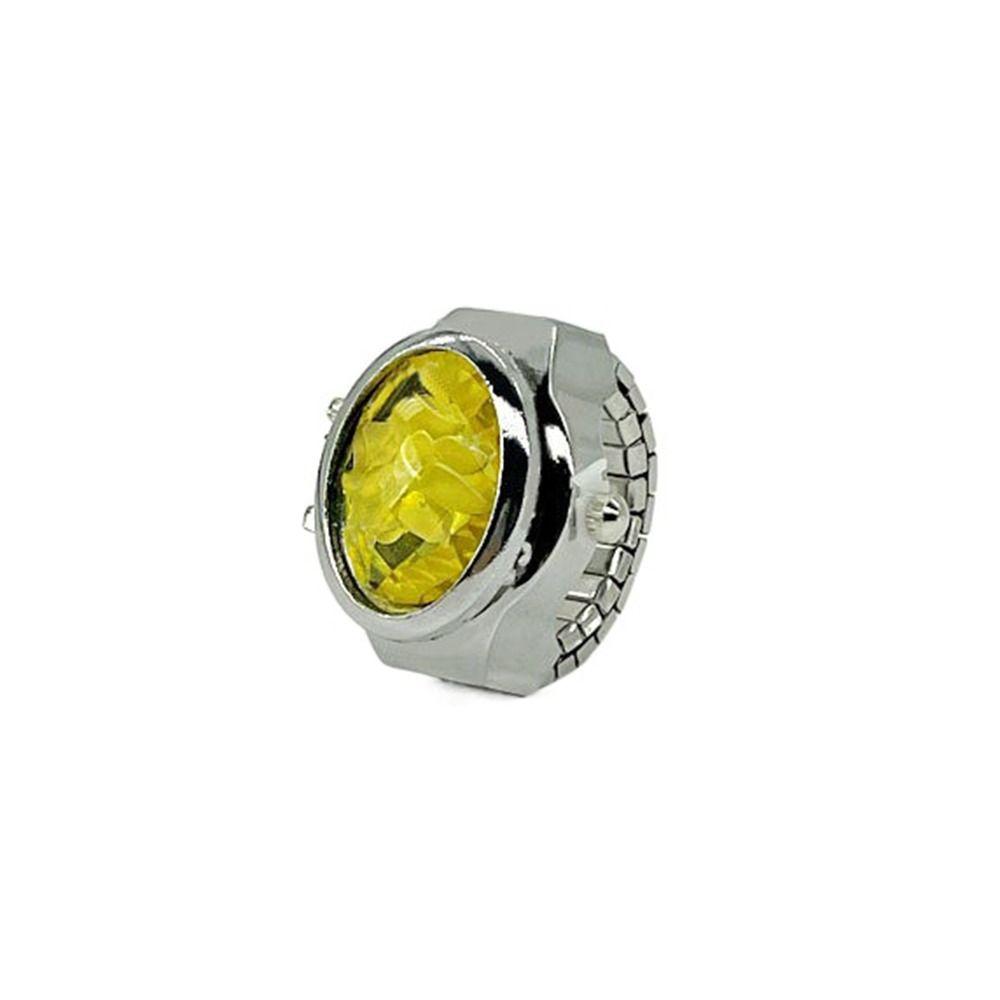 Legierung Ring Uhr Quarz elastische Ringe Mode digitale Paar Uhr Ring Männer gelb