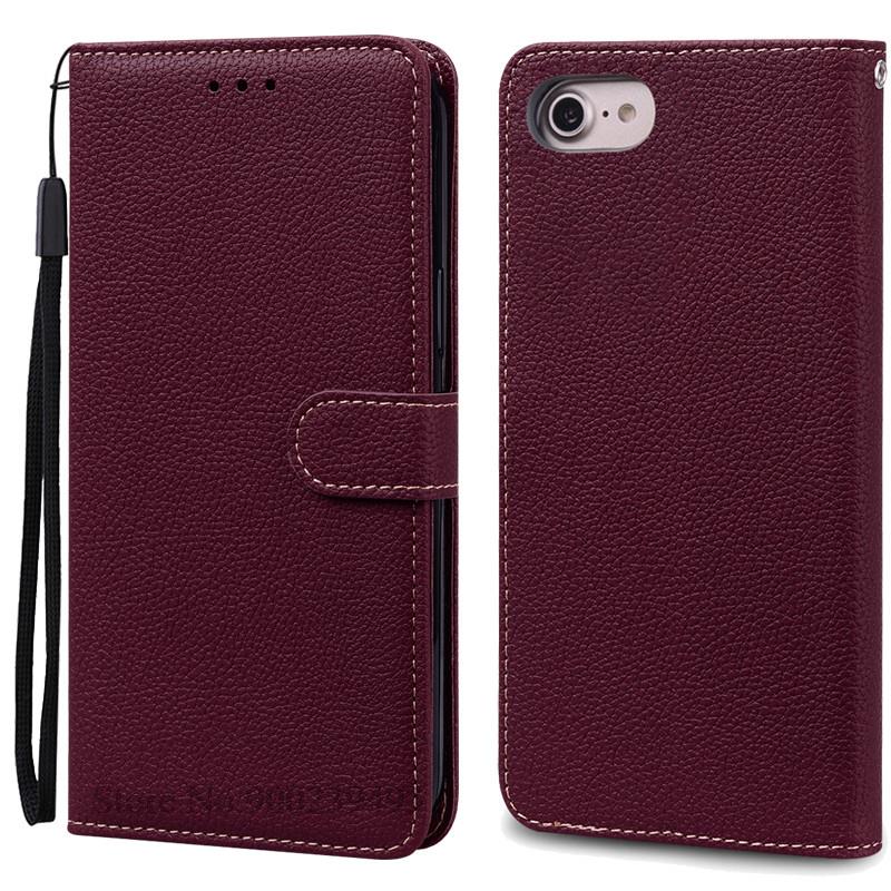 Luxus Brieftasche Hülle für iPhone 6 6S Hülle iPhone 7 8 Plus Weiche Silikon Leder Klapphülle für Coque iPhone 8 7 6 6S Plus Cover Tasche iPhone 7 wein rot