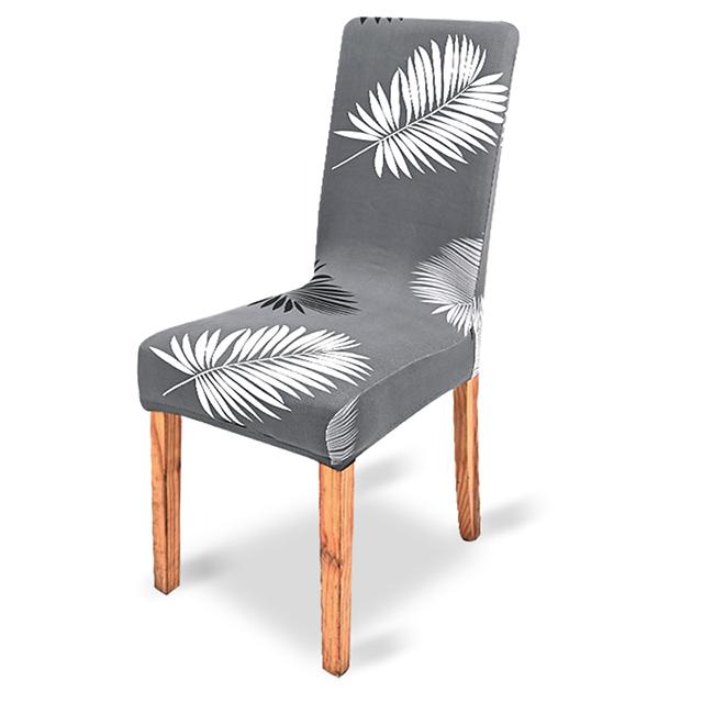 1 stücke Elastische Floral Print Stuhl Abdeckungen Atmungsaktive Esszimmer Stuhl Schutzhülle Weiche Esszimmer Stuhl Protector Bankett Hotel Esszimmer 1-Pcs gray