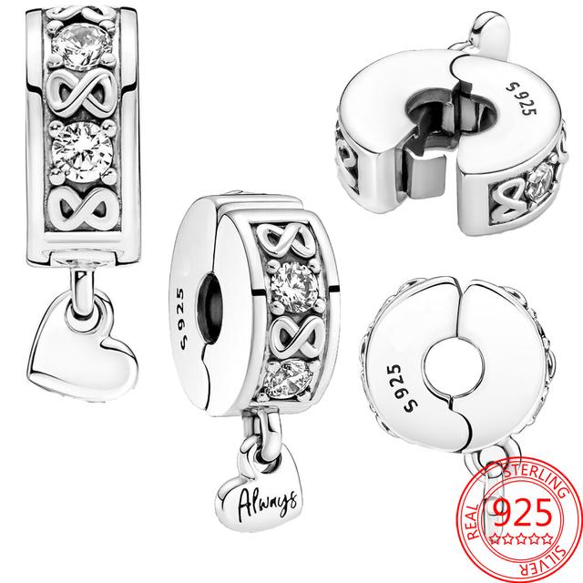 Mode Neue 925 Sterling Silber Familie Immer Pavé Clip Charme Fit Mode Armband DIY Schmuck Armband Zubehör