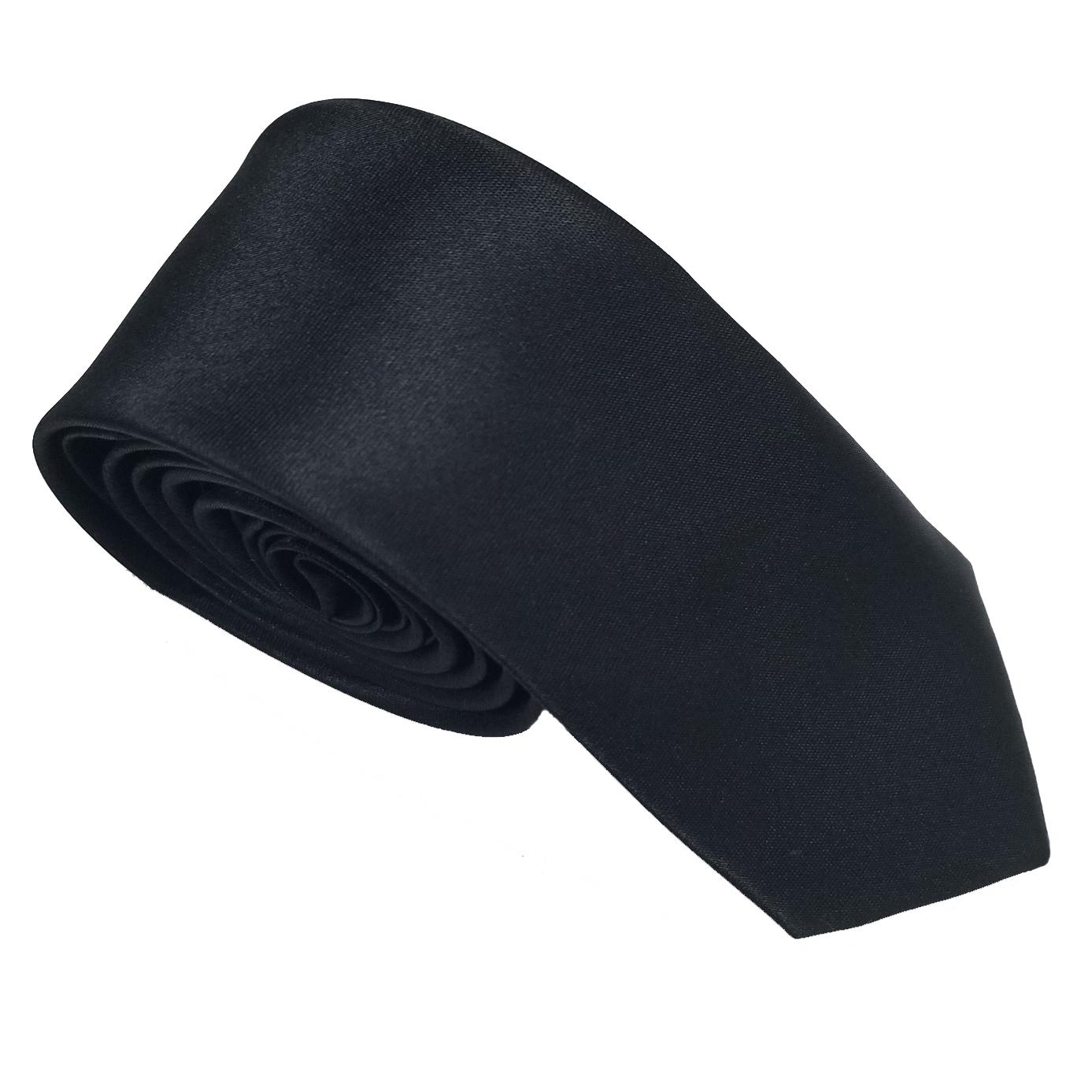 1PC Mode Norrow Krawatte Party Hochzeit Hemd Zubehör 5cm Schlank Satin Seide Krawatte Männer Anzug Krawatte schwarz