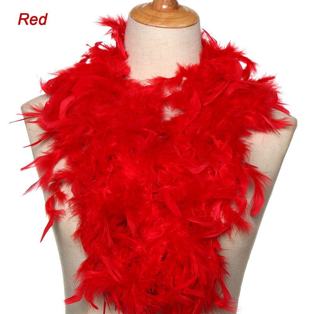 Kleid Cosplay Party Dekoration Flauschiges Kleidungsstück Accessoires Federboa Streifen Federn Bekleidung Stoff rot