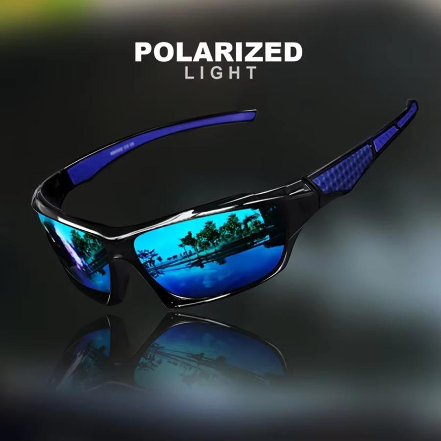 Hochauflösende Polarisierte Sonnenbrille für Herren Damen Outdoor Sport Angeln Sonnenbrillen UV400 Schutz Fahren Brillen blue