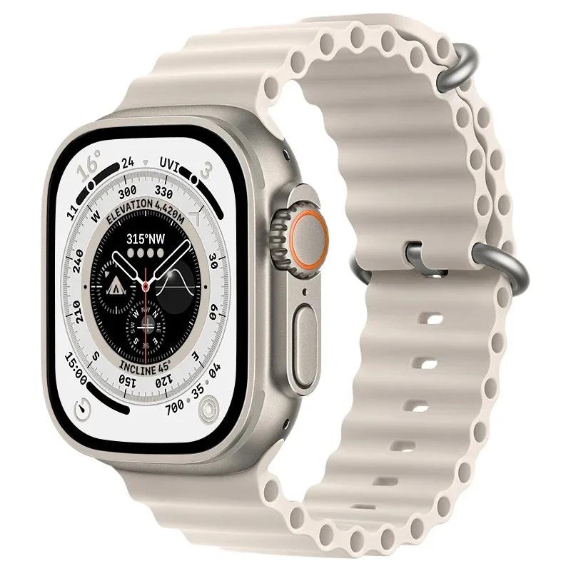 Offizielles Ocean Armband für Apple Watch S11 46mm Ultra 3 49mm Armband Ersatz Silikon Armband correa iWatch 10 9 8 7 6 SE3 38 40 41MM black