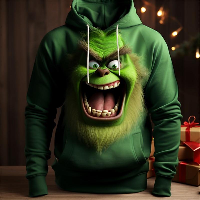 Weihnachten Herren Lustige Weihnachten 3D Hoodies Grafik Elf Mode 3D Druck Sport Outdoor Feiertags-Hoodies Marineblau 4XL