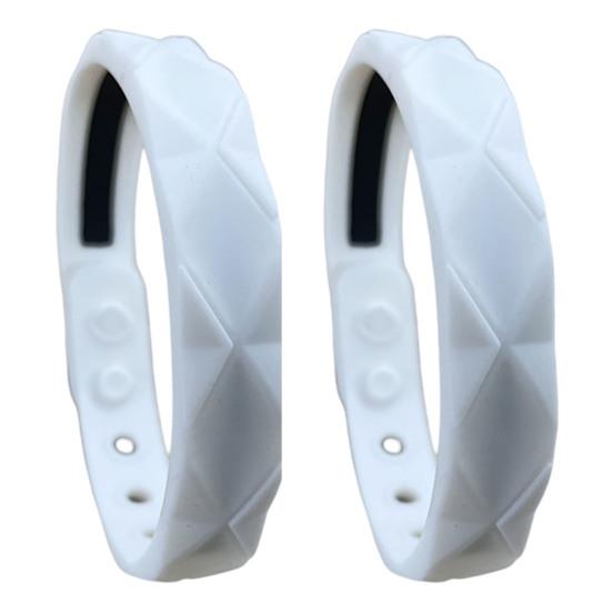 2-teiliges antistatisches Armband, verstellbar, mit mehreren Löchern, verbesserte Schlafqualität, Entspannung, Unisex, wasserdichtes Silikon-Energie-Balance-Armband 2pcs weiß