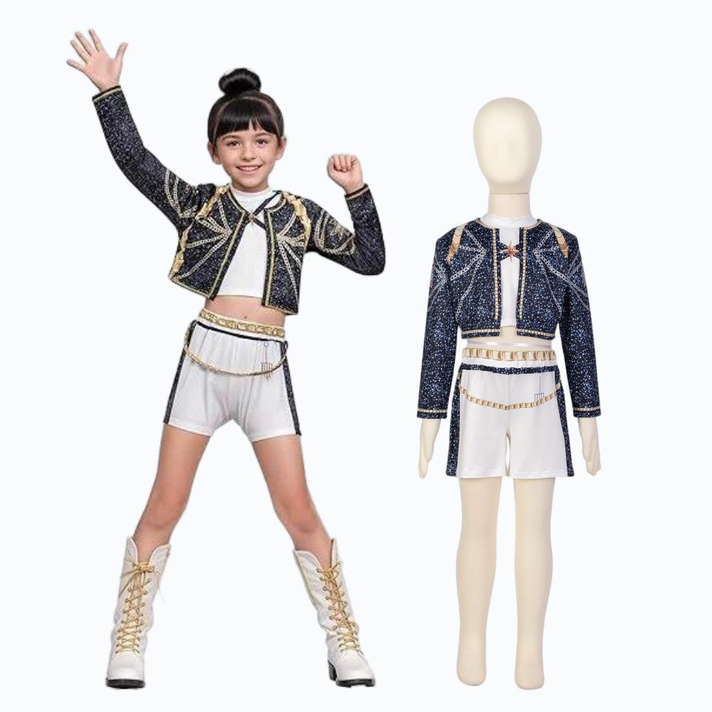 Mädchen K-POP Rumi Mira Zoey Cosplay Kostüme Kinder Super Star Karnevalsparty Bühnenauftritt Verkleidung Outfit 130cm