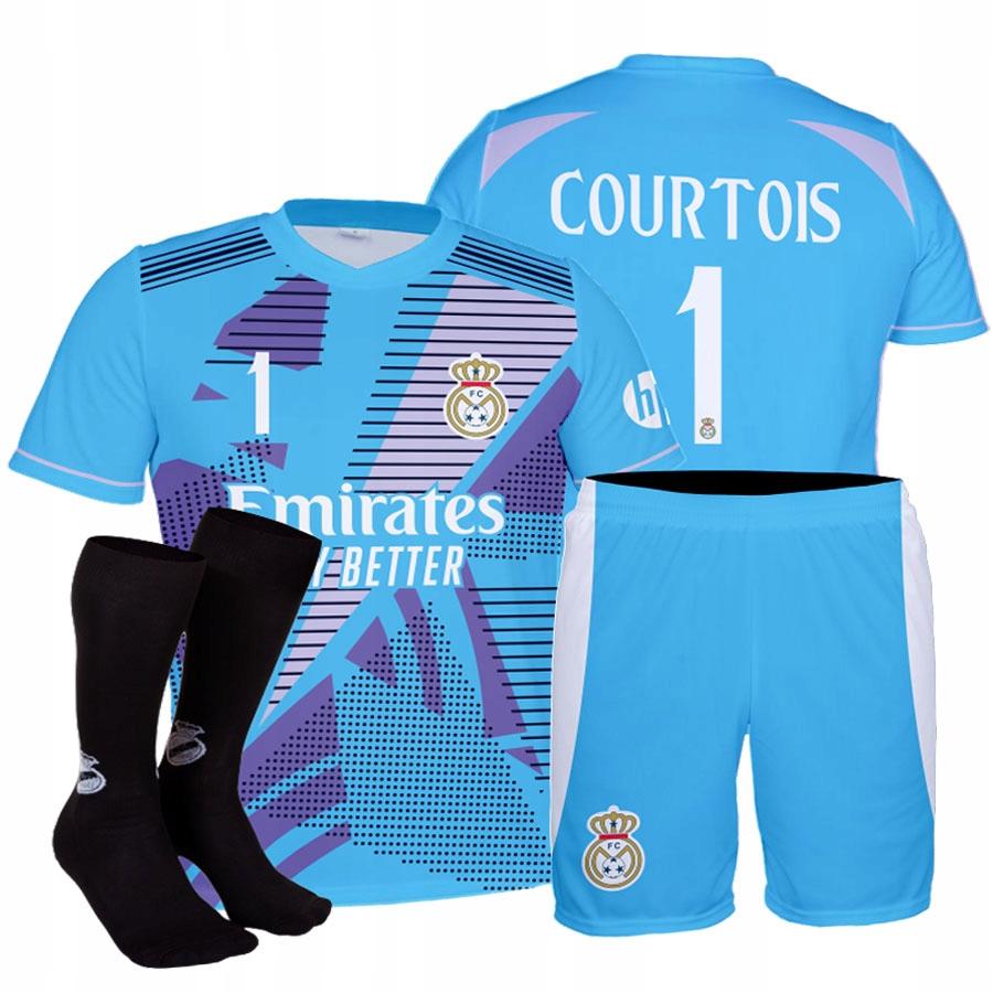 COURTOIS Fußballtrikot Real Blau Komplet TRIKOT HOSE STUTZEN COURTOIS Outfit 128 Fußball Real Blau Komplet TRIKOT HOSE STUTZEN
