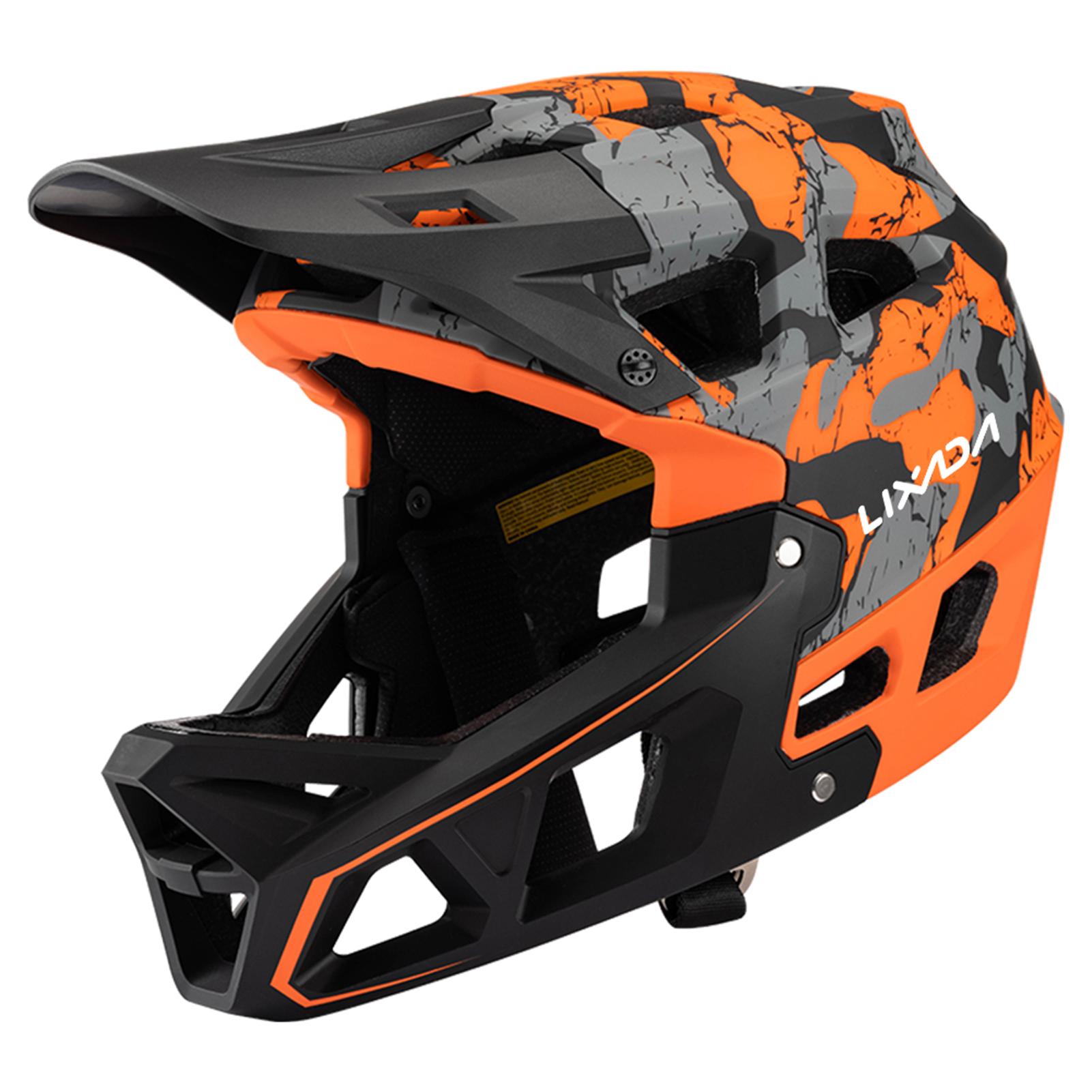 Integralhelm für Mountainbike, Erwachsene, Racing, Downhill, MTB-Helm, für Männer/Frauen, für Erwachsene, Mountainbike M orange/camouflage