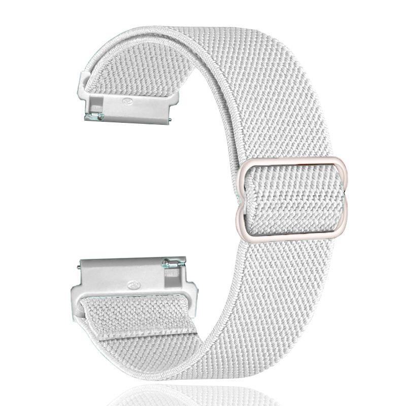 Verstellbares Uhrenarmband aus gewebtem Nylon – Kompatibel mit 18/20/22 mm Huami & Versa 2 Versa2/Lite/Versa SE weiß