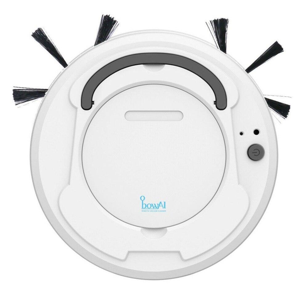 Bowai USB wiederaufladbarer automatischer Roboter-Staubsauger, intelligente Kehr-Trocken-Nass-Reinigungsmaschine, intelligenter Staubsauger für Zuhause weiß