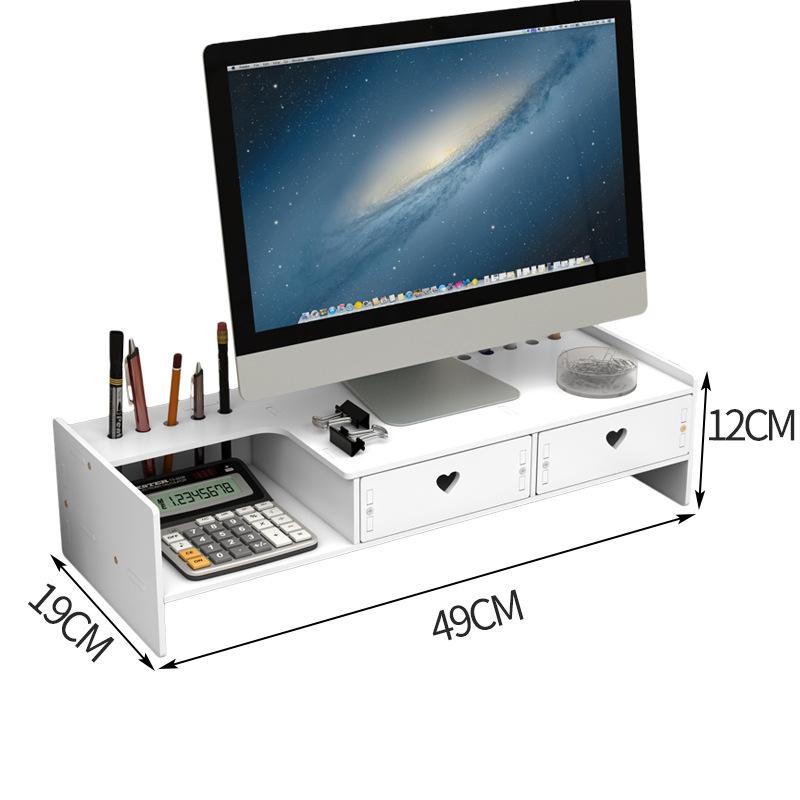 Desktop-Monitorständer mit Schublade, Desktop-Tastatur-Erhöhung, Lagerregal, Büro-Computer-Erhöhung, Geräteregal