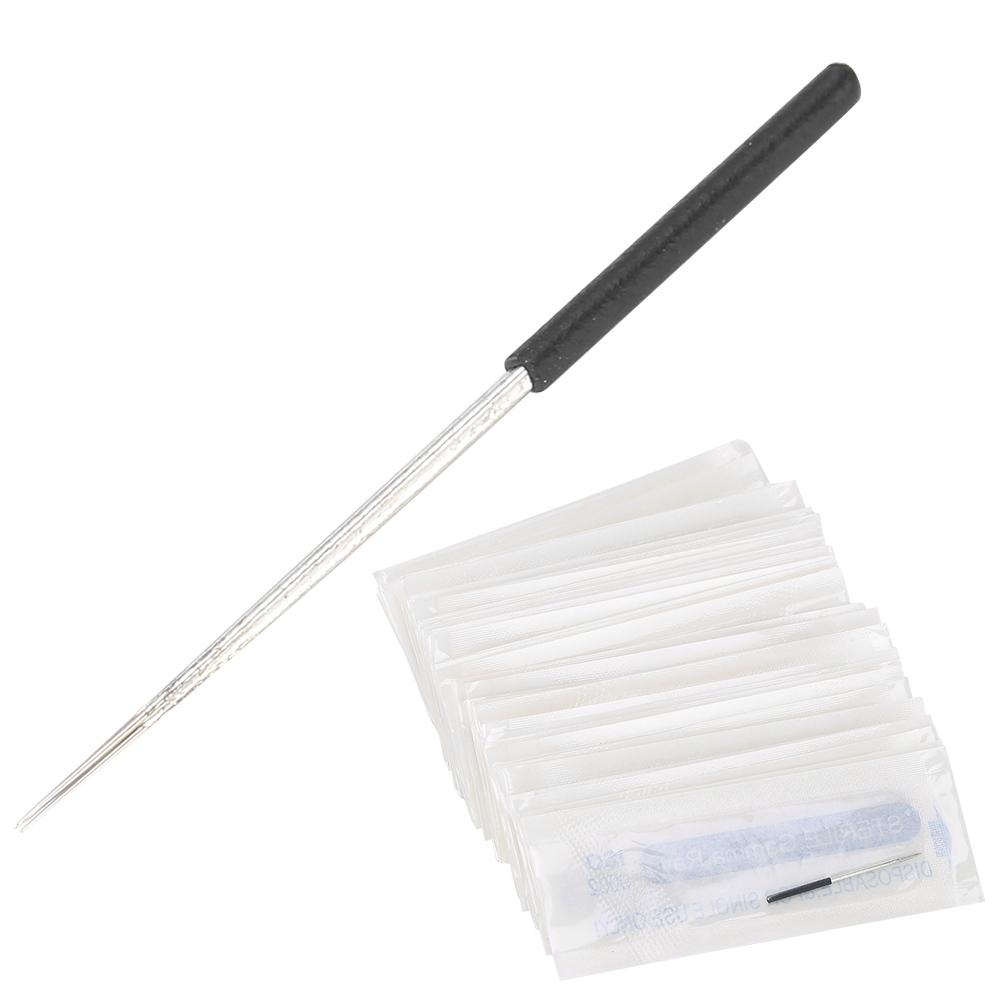 50 Stück Verlängerte Tattoo-Nadel Microblading Schnelle Farbgebung Augenbrauen-Tattoo-Nadel Zubehör 5RS