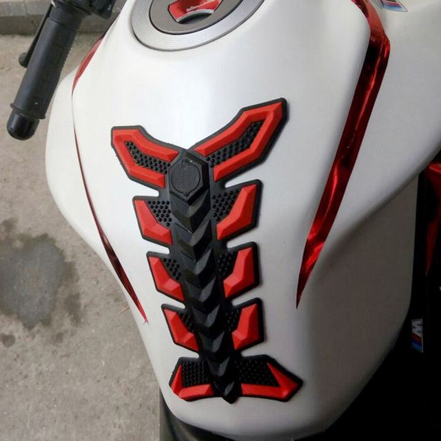 Motorrad Tank Aufkleber 3D Gummi Gas Heizöl Tank Pad Schutz Abdeckung Aufkleber Aufkleber für Honda Yamaha Kawasaki Suzuki rot