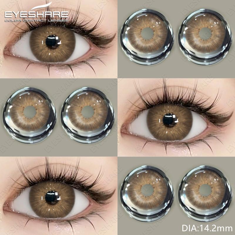 EYESHARE 2 Stück PATTAYA Farbige Kontaktlinsen für Augen 0 ~ -8.00 Dioptrien Myopie Kontaktlinsen Natürliche Linse Schönheitskosmetik 0