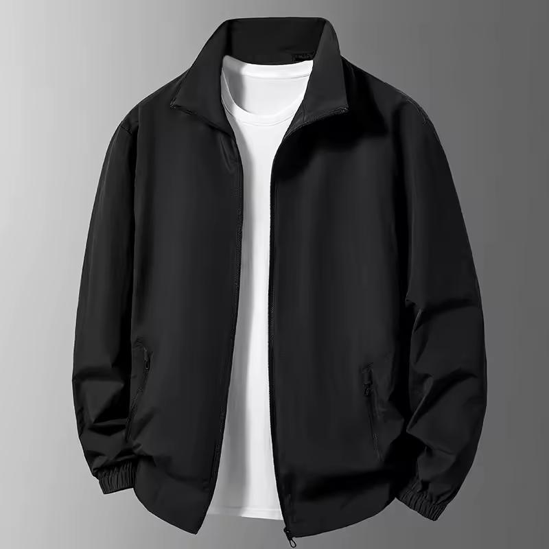 Jacke Herren Frühling Herbst Mäntel Herrenbekleidung Jacke Tragen Herren Jacke Lässig Oberbekleidung Wasserdicht Übergröße S schwarz