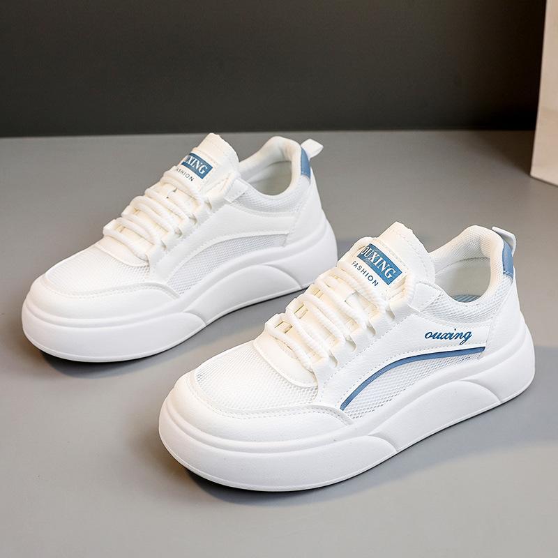 Sh606 Neue Mesh-Schuhe Damen Sommer Plateau Mesh-Oberfläche Weiße Schuhe Abriebfest Lässig Sportlich Höhenerhöhend Damen Schuhe Atmungsaktiv 40