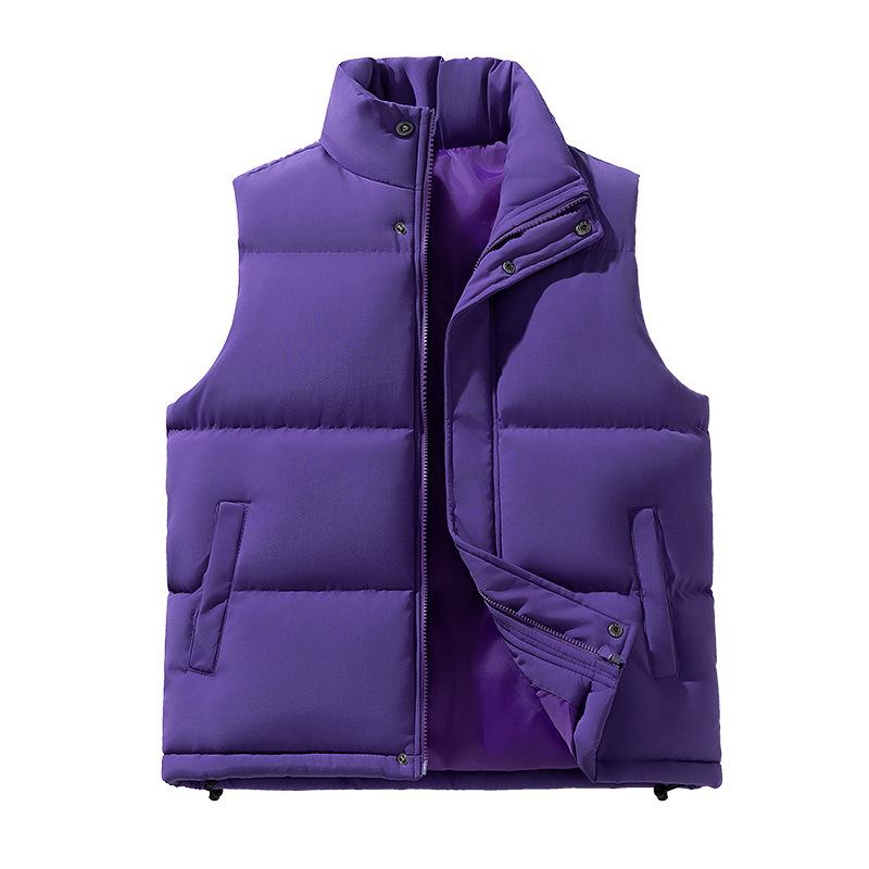 Herren Einfarbig Sport Jacke mit Baumwolle Weste In Herbst und Winter Weste M violett