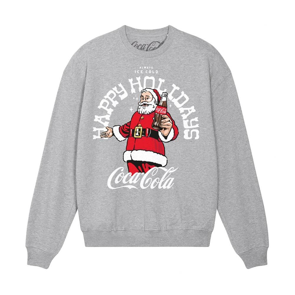 Coca-Cola Unisex-Sweatshirt für Erwachsene „Happy Holidays“ XXL grau
