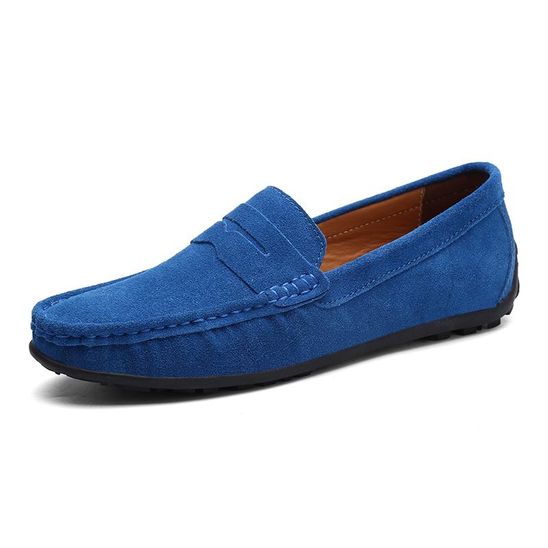 Plus Größe Wildleder Schuhe Männer Müßiggänger Bequeme Casual Schuhe Männer Fahren Schuhe Mokassins Männer Wohnungen Schuhe 39 hellblaue