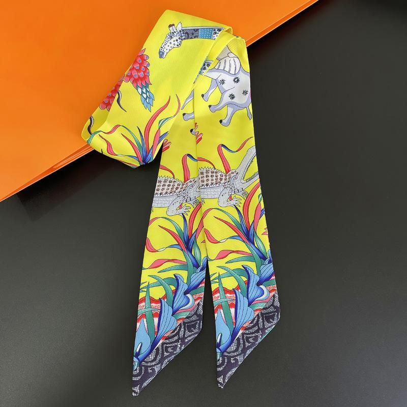 90x5cm Tierprint-Streamer Damen-Neues Modell Nachgeahmte Seide Elefantenprint-Schal Mode Entführungsschleife Stirnband Schal