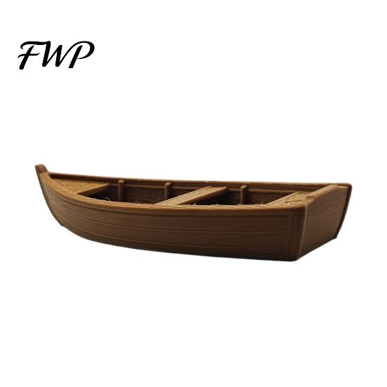 Retro Fischerboot Modell 3D Gedruckt Vintage Holz Rustikal Altes Schiff Figur Miniatur Maritime Dekoration für Regal Nautische Dekoration Fischer dunkelbraune