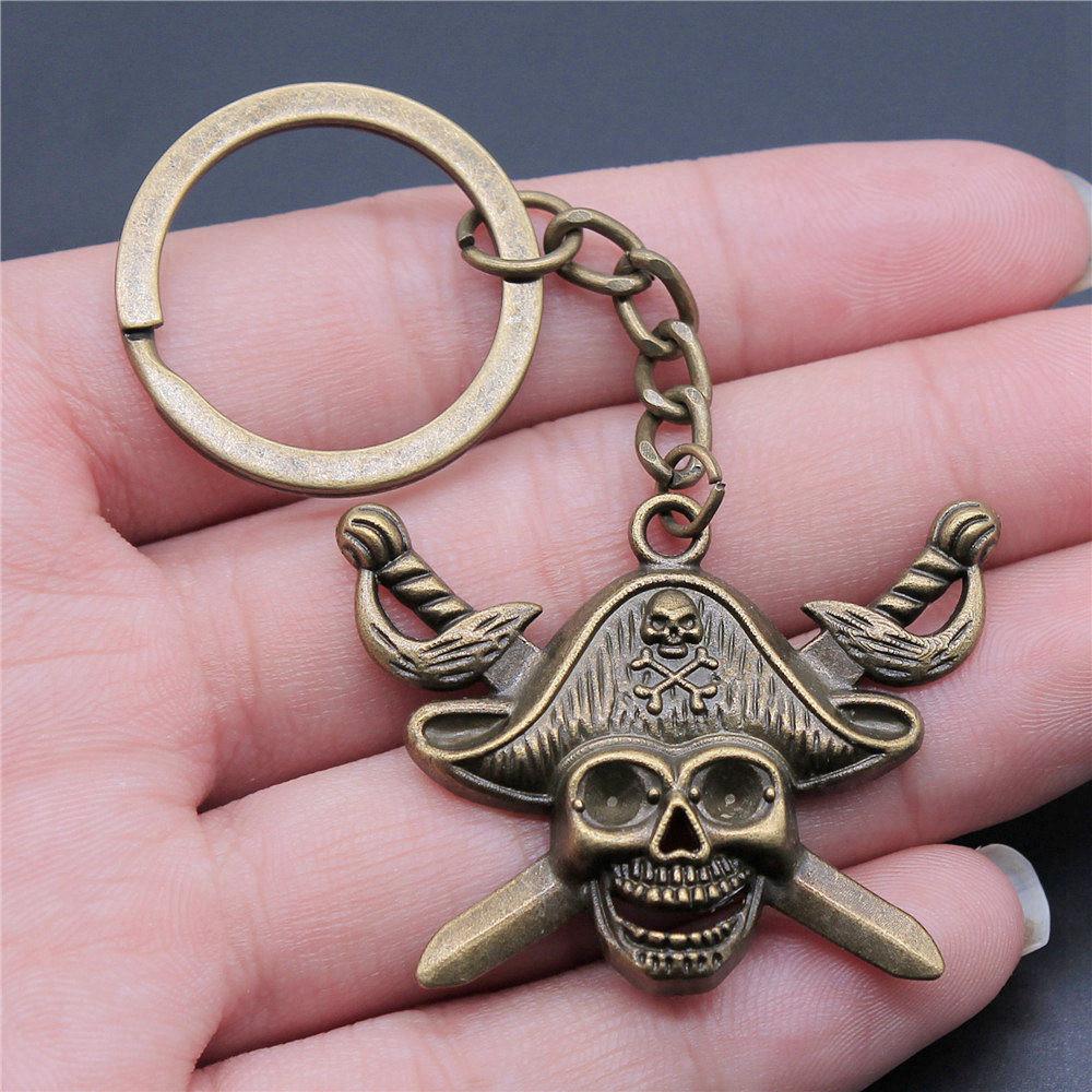 Totenkopf Adler Schlüsselanhänger Herrenschmuck Jahrestag Elegante Günstige Niedliche Sachen A01-1pcs-45x34mm