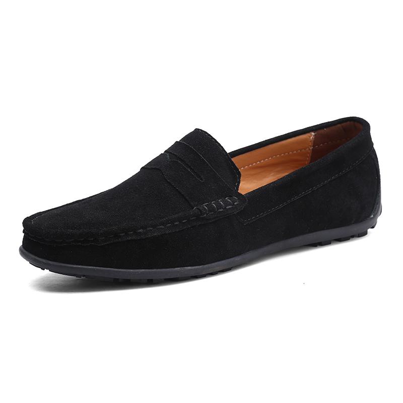 Plus Größe Wildleder Schuhe Männer Müßiggänger Bequeme Casual Schuhe Männer Fahren Schuhe Mokassins Männer Wohnungen Schuhe 42 schwarz